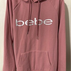 Bebe Pink Hoodie with Metallic Logo